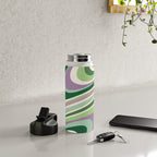 Liquid Swirl Groovy Ripple Retro 60s & 70s Pattern II Water Bottle Gallery Image 4