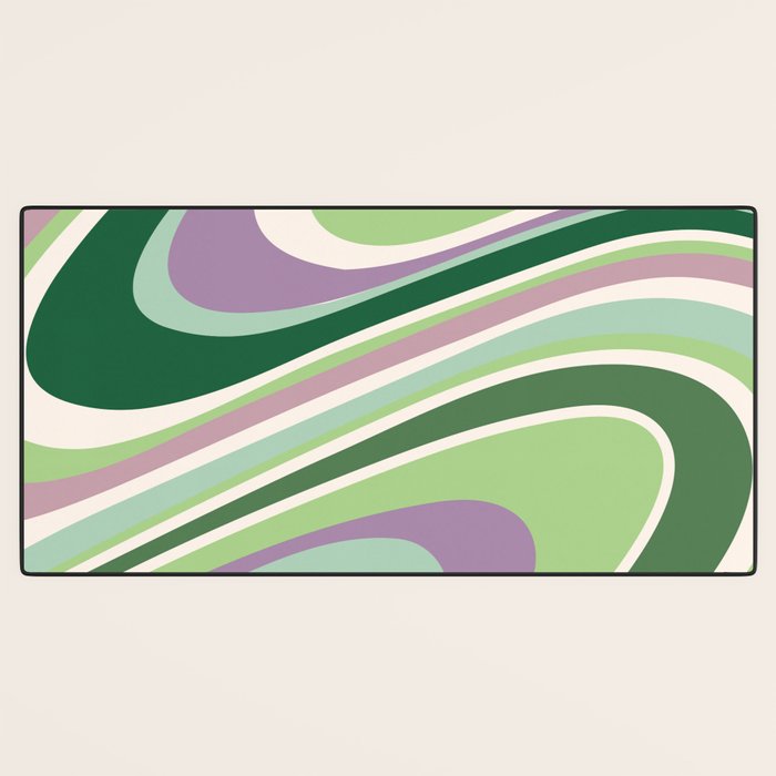 Liquid Swirl Groovy Ripple Retro 60s & 70s Pattern II Desk Mat Gallery Image 3