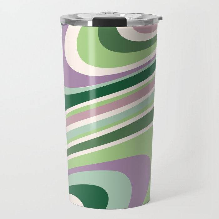 Liquid Swirl Groovy Ripple Retro 60s & 70s Pattern II Travel Mug Gallery Image 1