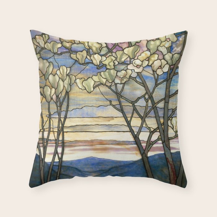 Louis Comfort Tiffany - Decorative stained glass 5. Throw Pillow Gallery Image 6