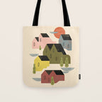 Cozy Village Tote Bag Gallery Image 1