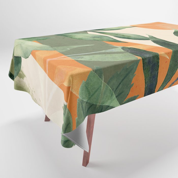 Abstract Art Tropical Leaves 123 Tablecloth Gallery Image 1