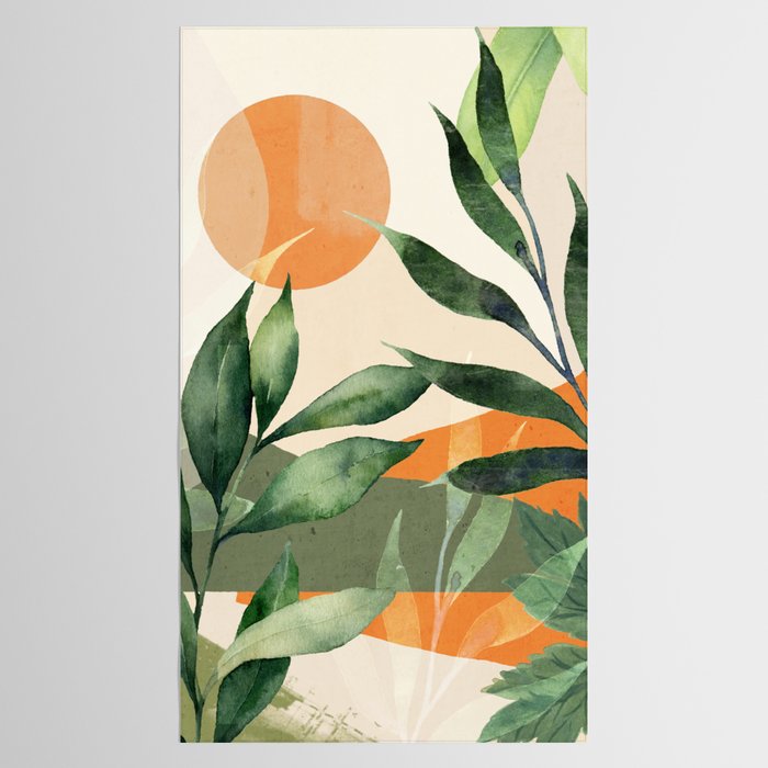 Abstract Art Tropical Leaves 123 Tablecloth Gallery Image 2