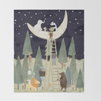 the moon forest Throw Blanket Gallery Image 2