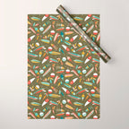 Fishing Lures Green Wrapping Paper Gallery Image 1