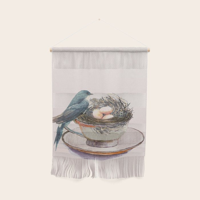 Bird nest in a teacup Wall Hanging Gallery Image 1