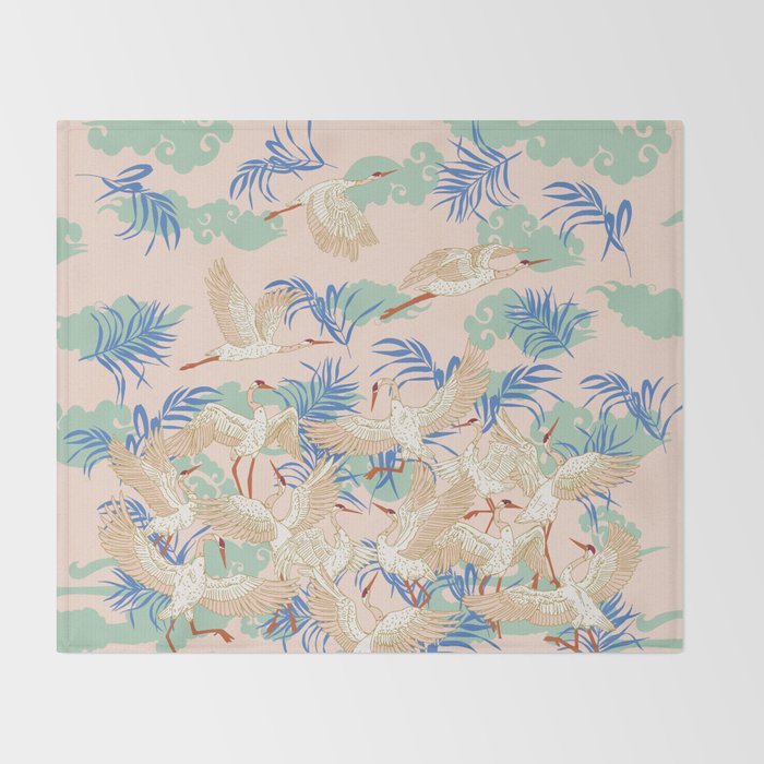 Cranes dance Throw Blanket Gallery Image 2