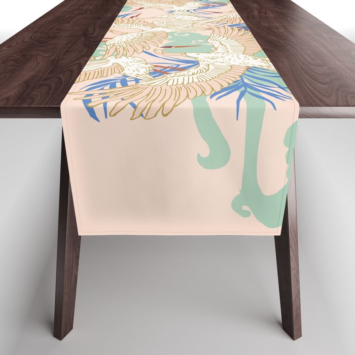 Cranes dance Table Runner