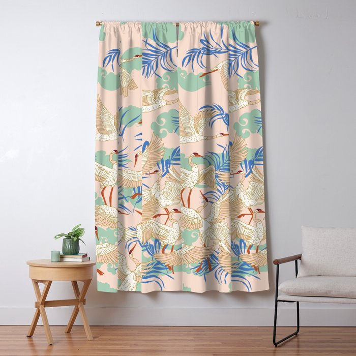 Cranes dance Window Curtain Gallery Image 5