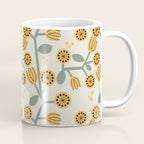 Climbing Flowers in Yellow and Green  Coffee Mug Gallery Image 1