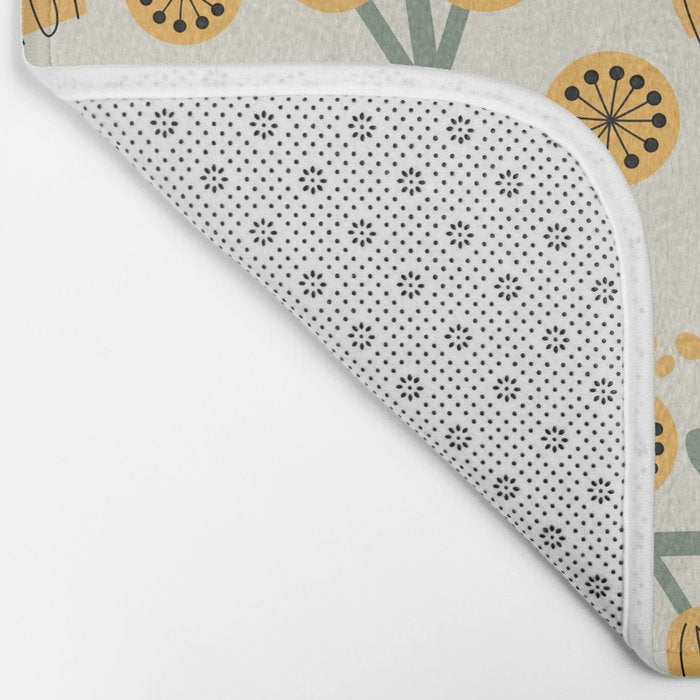 Climbing Flowers in Yellow and Green  Bath Mat Gallery Image 2