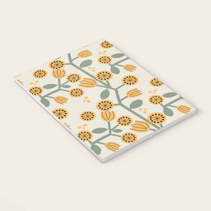 Climbing Flowers in Yellow and Green  Notebook Gallery Image 3