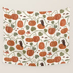 Gouache Pumpkin Patch Wall Tapestry Gallery Image 4