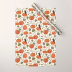Gouache Pumpkin Patch Wrapping Paper Gallery Image 1