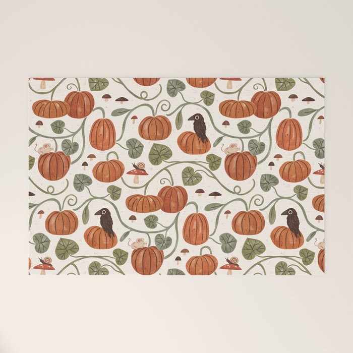 Gouache Pumpkin Patch Welcome Mat Gallery Image 1