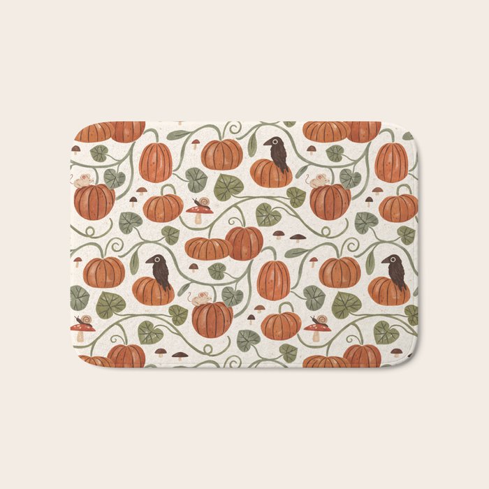Gouache Pumpkin Patch Bath Mat Gallery Image 1