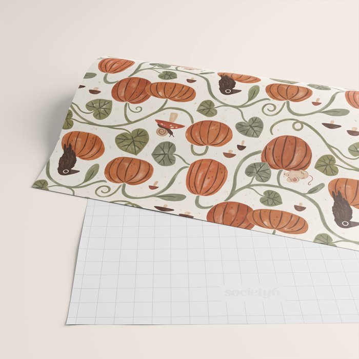 Gouache Pumpkin Patch Wrapping Paper Gallery Image 2