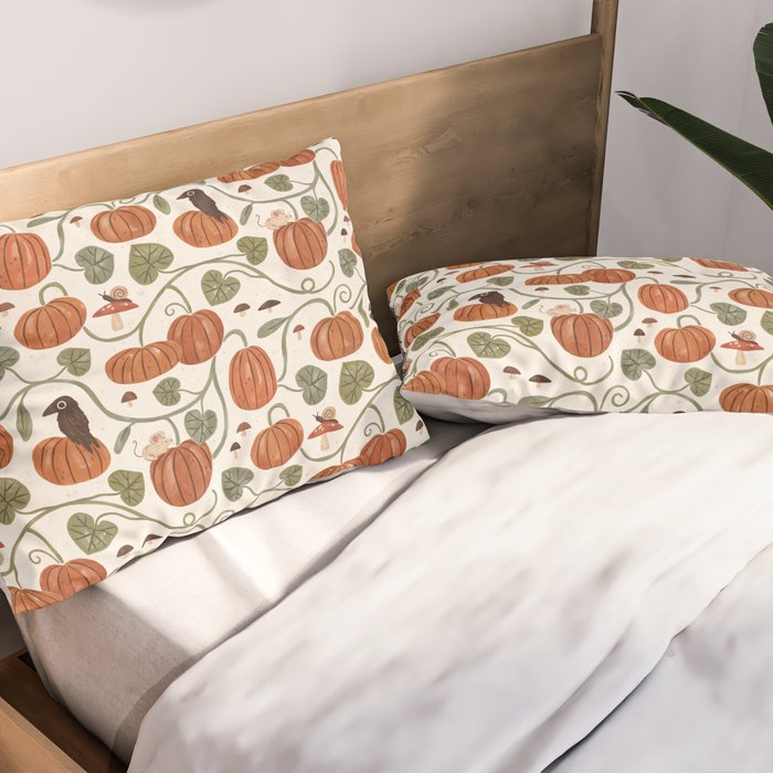 Gouache Pumpkin Patch Pillow Sham Gallery Image 2