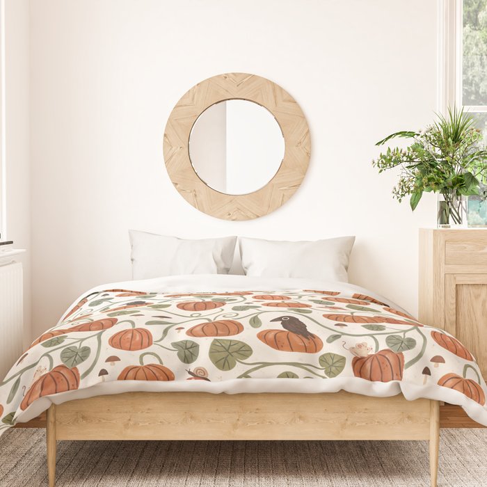 Gouache Pumpkin Patch Duvet Cover Gallery Image 3