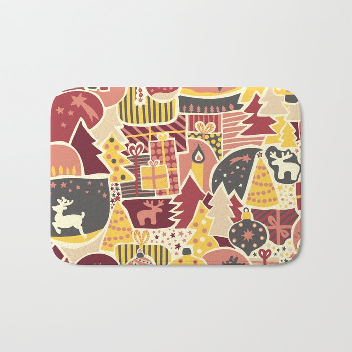 Christmas Holiday Collage Bath Mat Gallery Image 1