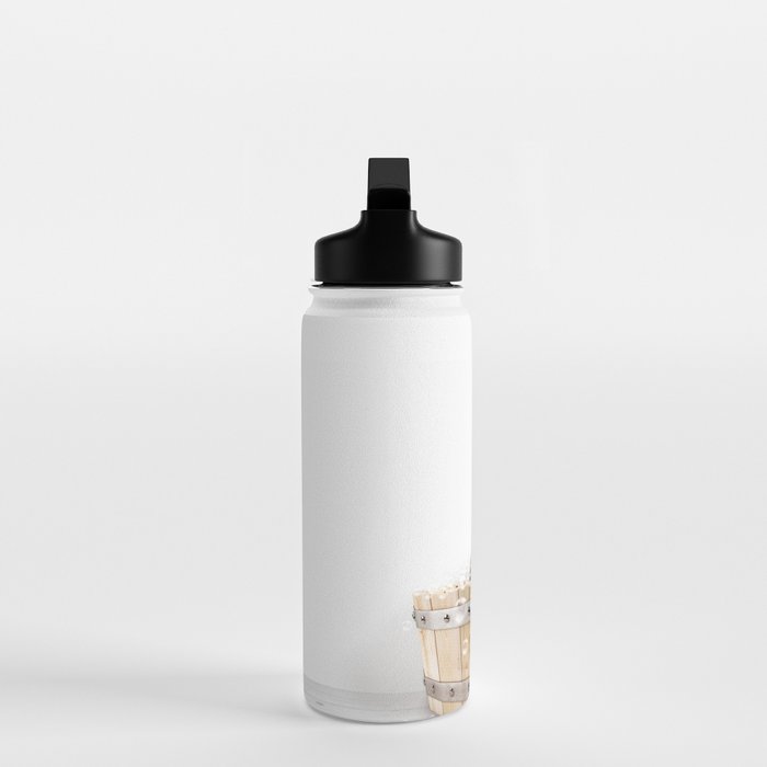 Baby Donkey in a Wooden Bathtub, Donkey Taking a Bath, Bathtub Animal Art Print By Synplus Water Bottle Gallery Image 3