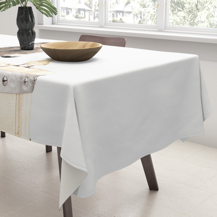 Baby Donkey in a Wooden Bathtub, Donkey Taking a Bath, Bathtub Animal Art Print By Synplus Tablecloth Gallery Image 3