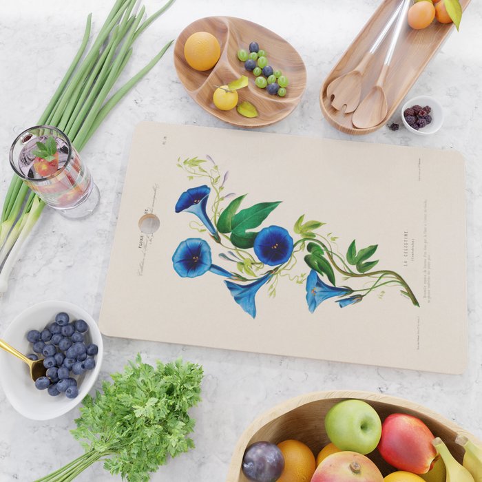 Celestine (blue bindweed) from "Flore dâAmÃ©rique" by Ãtienne Denisse, 1840s Cutting Board Gallery Image 2