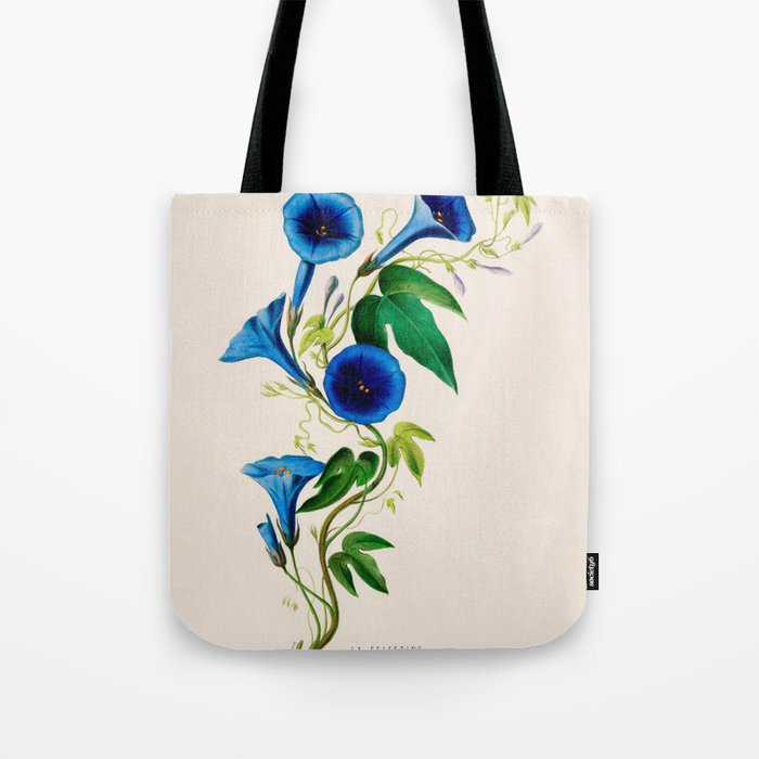Celestine (blue bindweed) from "Flore dâAmÃ©rique" by Ãtienne Denisse, 1840s Tote Bag Gallery Image 1