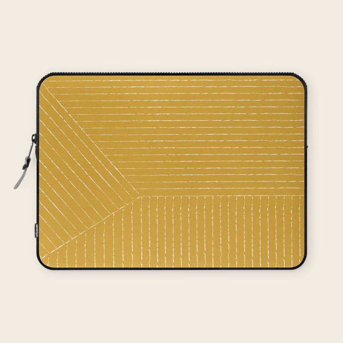 Lines (Mustard Yellow) Laptop Sleeve Gallery Image 1