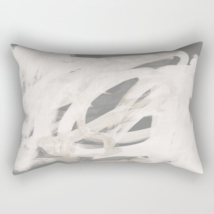 abstract brushstrokes neutral Rectangular Pillow Gallery Image 1
