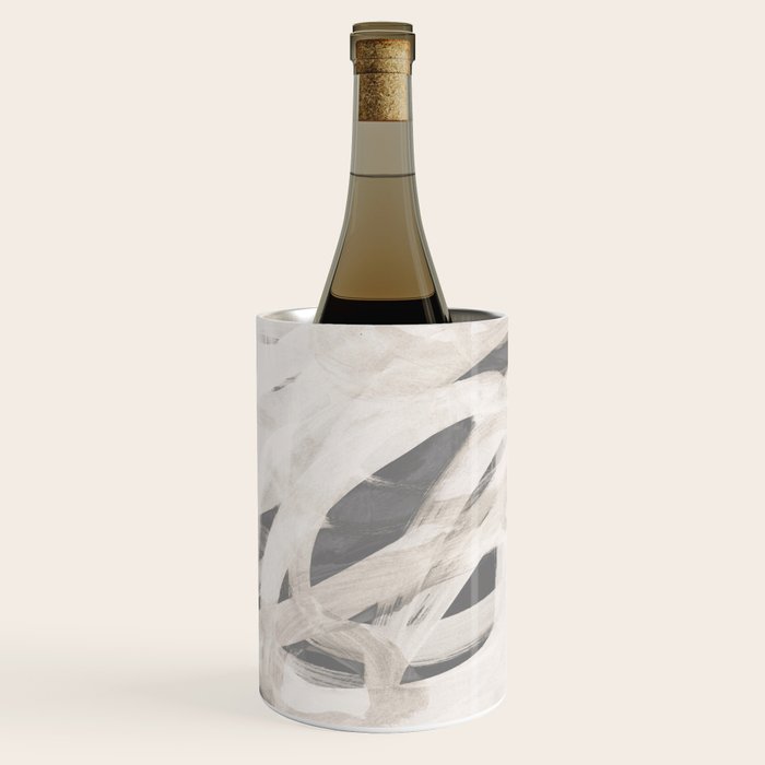 abstract brushstrokes neutral Wine Chiller Gallery Image 1