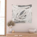 abstract brushstrokes neutral Wall Tapestry Gallery Image 2