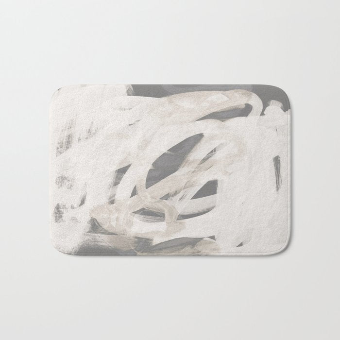 abstract brushstrokes neutral Bath Mat Gallery Image 1