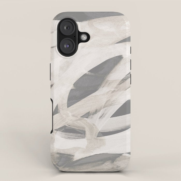 abstract brushstrokes neutral iPhone Case Gallery Image 1