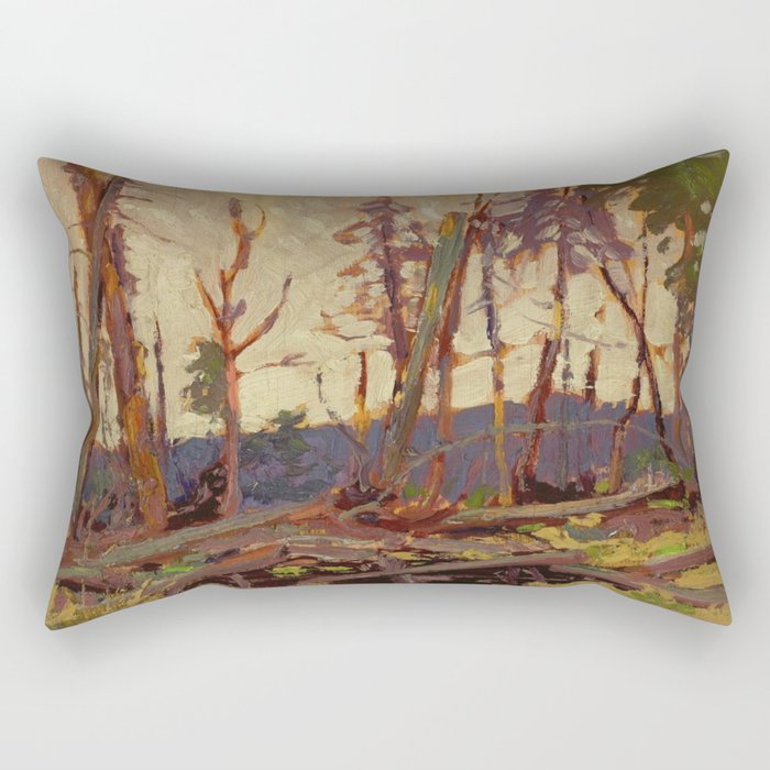 Tom Thomson Burnt Country, Evening 1914 Canadian Landscape Artist Rectangular Pillow Gallery Image 2