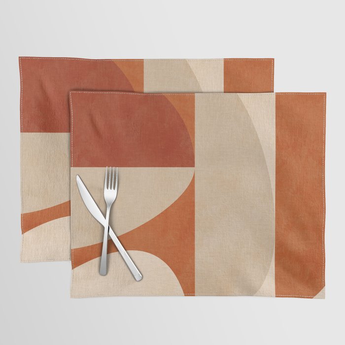 abstract retro shapes earthy 4 Placemat Gallery Image 1
