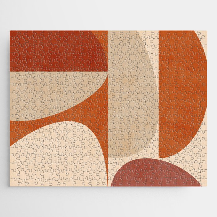 abstract retro shapes earthy 4 Jigsaw Puzzle Gallery Image 1