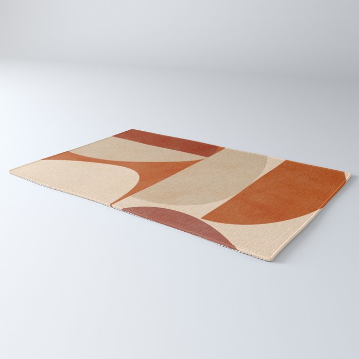 abstract retro shapes earthy 4 Rug Gallery Image 3