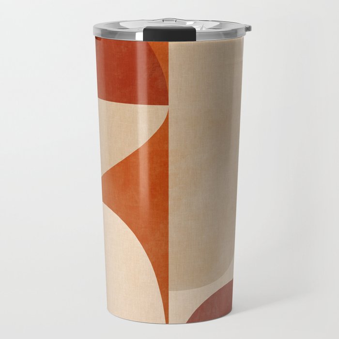 abstract retro shapes earthy 4 Travel Mug Gallery Image 1