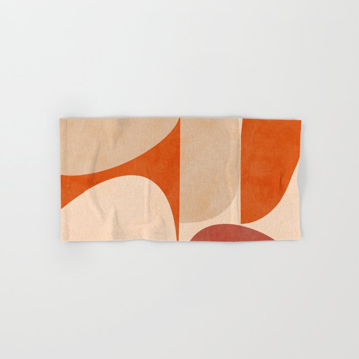 abstract retro shapes earthy 4 Bath Towel Gallery Image 1
