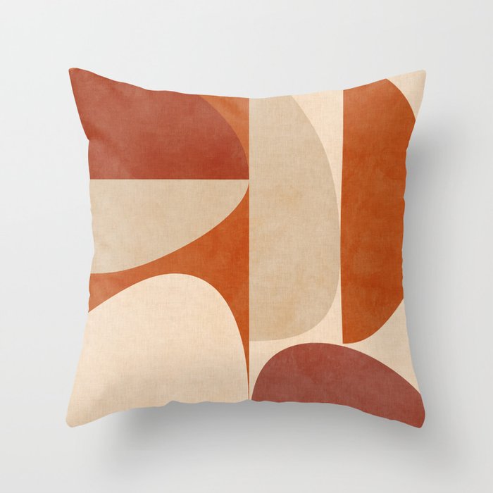 abstract retro shapes earthy 4 Throw Pillow Gallery Image 6