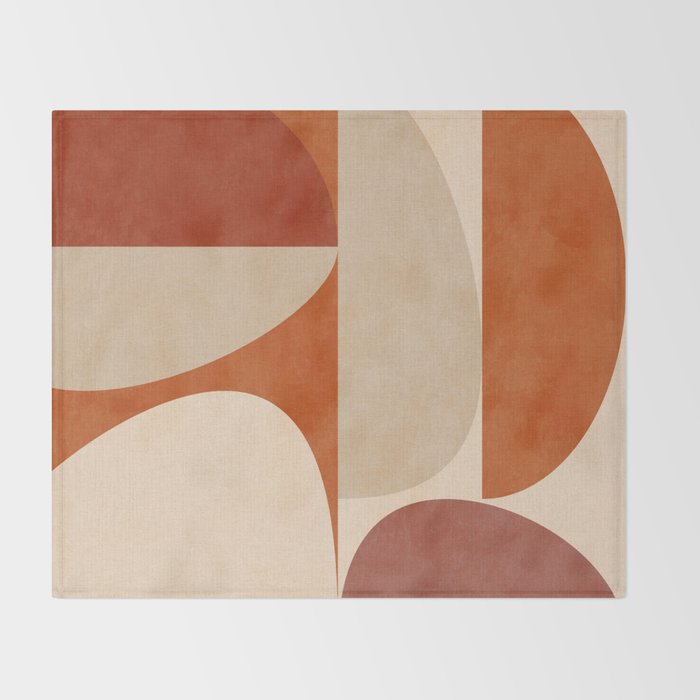 abstract retro shapes earthy 4 Throw Blanket Gallery Image 2