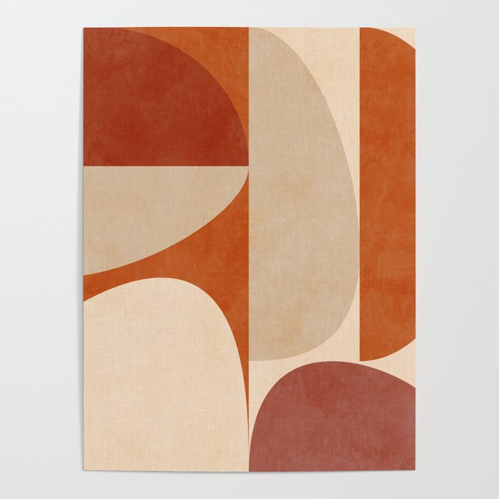 abstract retro shapes earthy 4 Poster Gallery Image 4