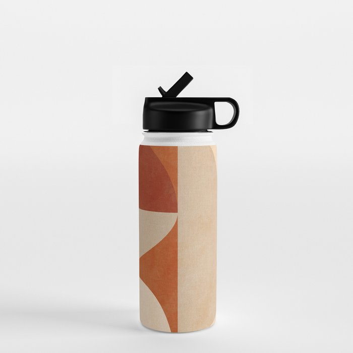 abstract retro shapes earthy 4 Water Bottle Gallery Image 1