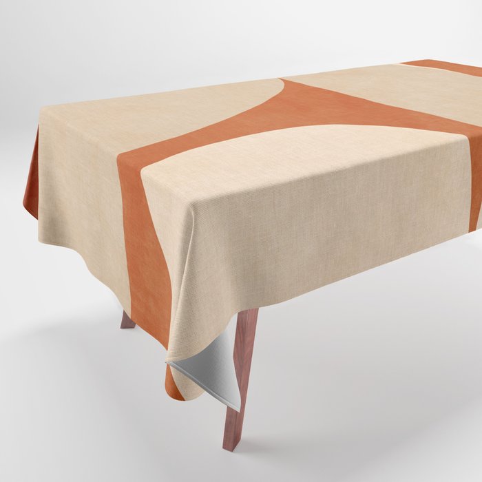 abstract retro shapes earthy 4 Tablecloth Gallery Image 1