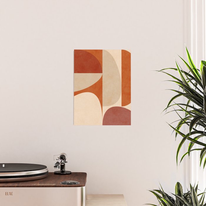 abstract retro shapes earthy 4 Poster Gallery Image 2