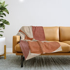 abstract retro shapes earthy 4 Throw Blanket Gallery Image 1