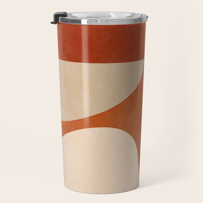 abstract retro shapes earthy 4 Travel Mug Gallery Image 3
