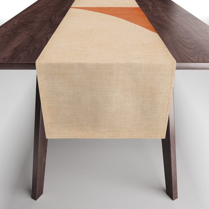 abstract retro shapes earthy 4 Table Runner Gallery Image 1