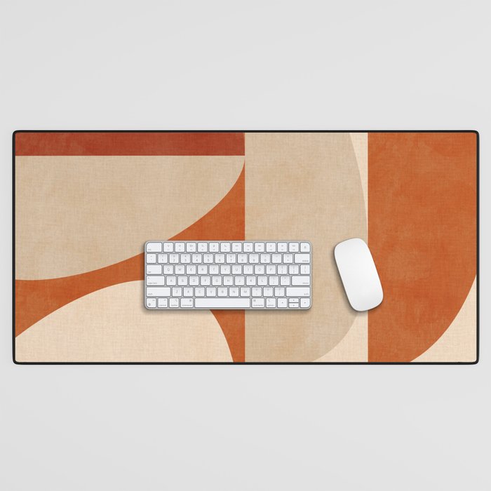abstract retro shapes earthy 4 Desk Mat Gallery Image 1